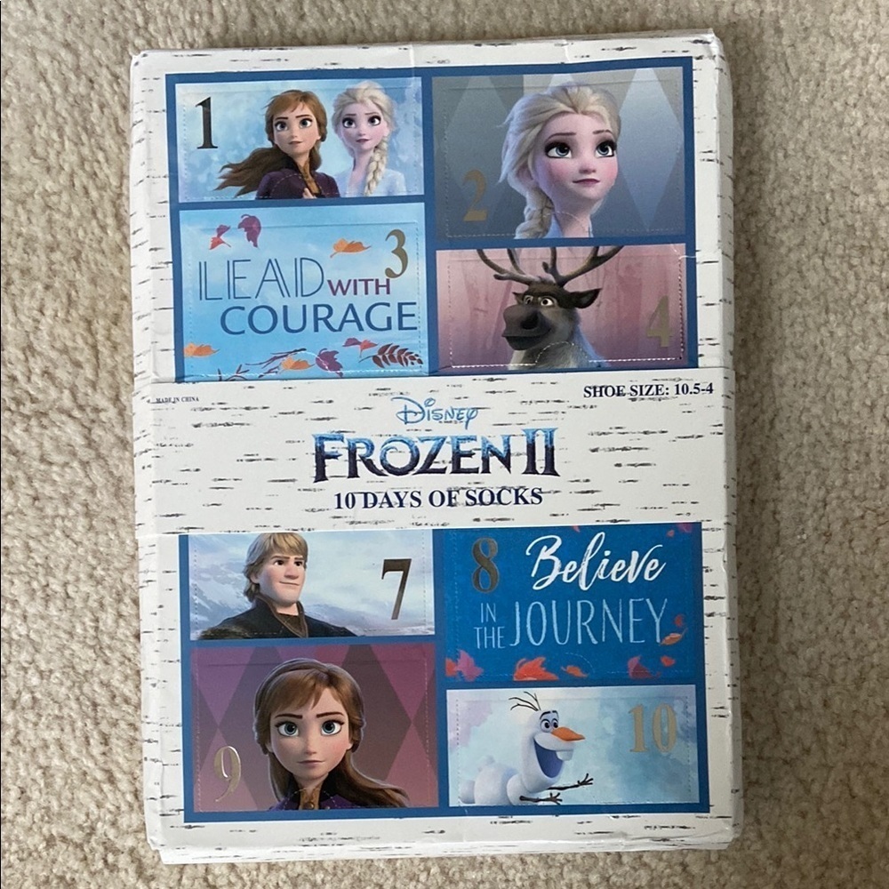 Disney Frozen II Ten Day Sock Box Set Size 10.5-4